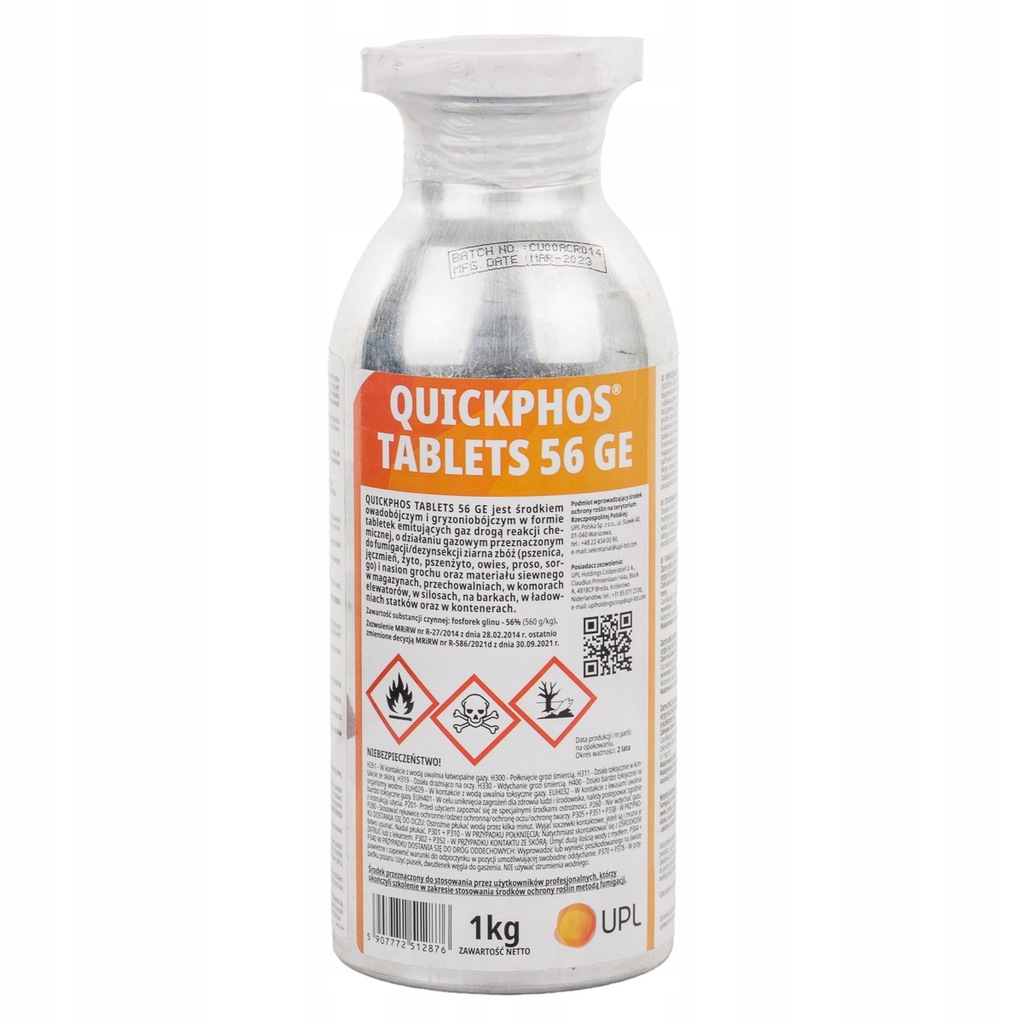 QUICKPHOS TABLETKI ŚRODEK TRUCIZNA na KRETY i NORNICE 1KG 56 GE