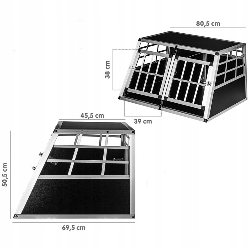 Skrzynia transportowa aluminiowa dla psów