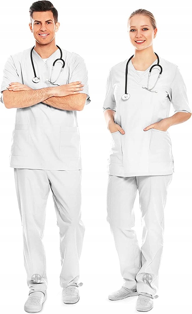 AIESI KOMPLET MEDYCZNY UNISEX biały Bawełna r. XXL