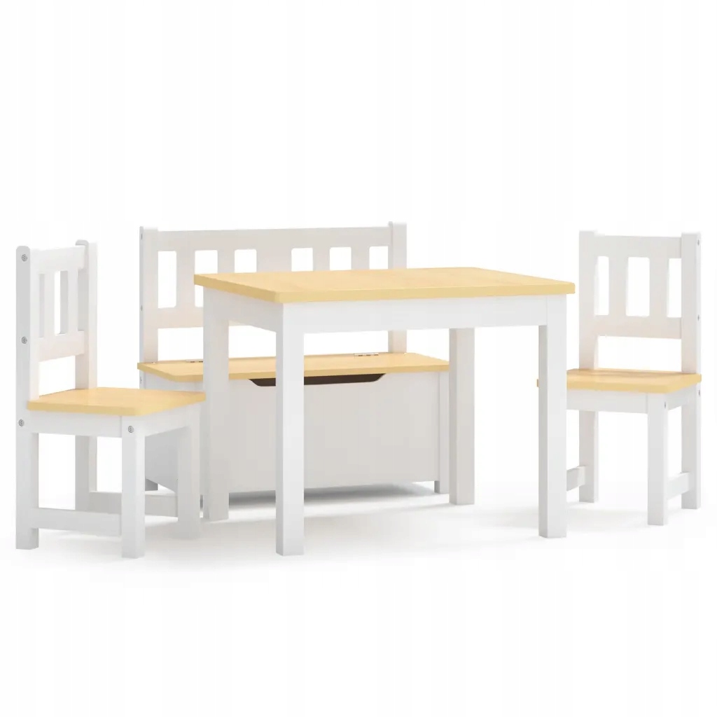 4-cz. zestaw dziecięcy, stolik i krzesła, biało-be