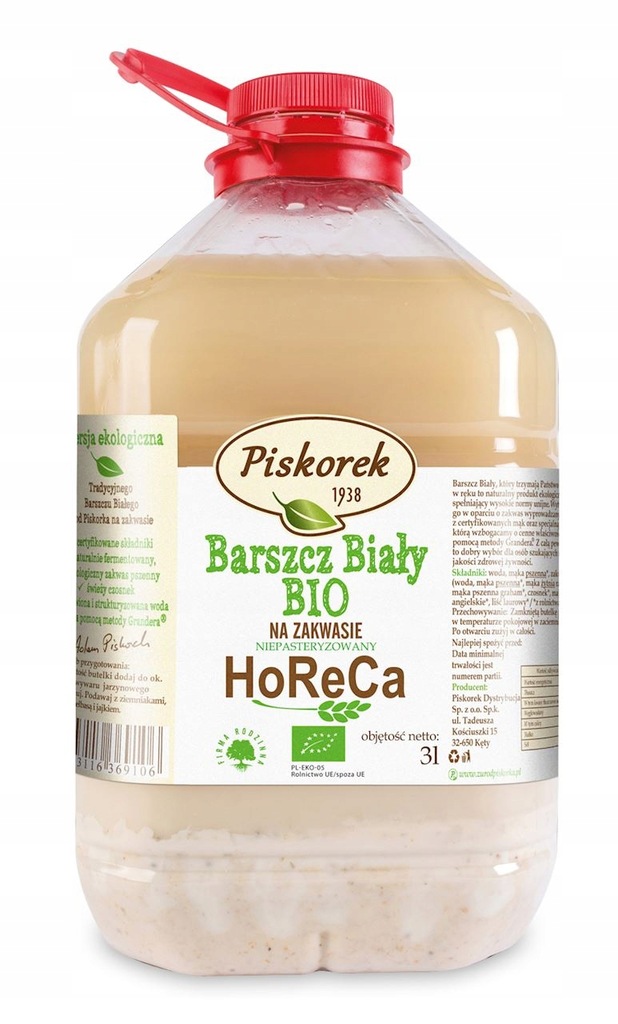 Barszcz biały na zakwasie bio 3 l horeca (piskorek