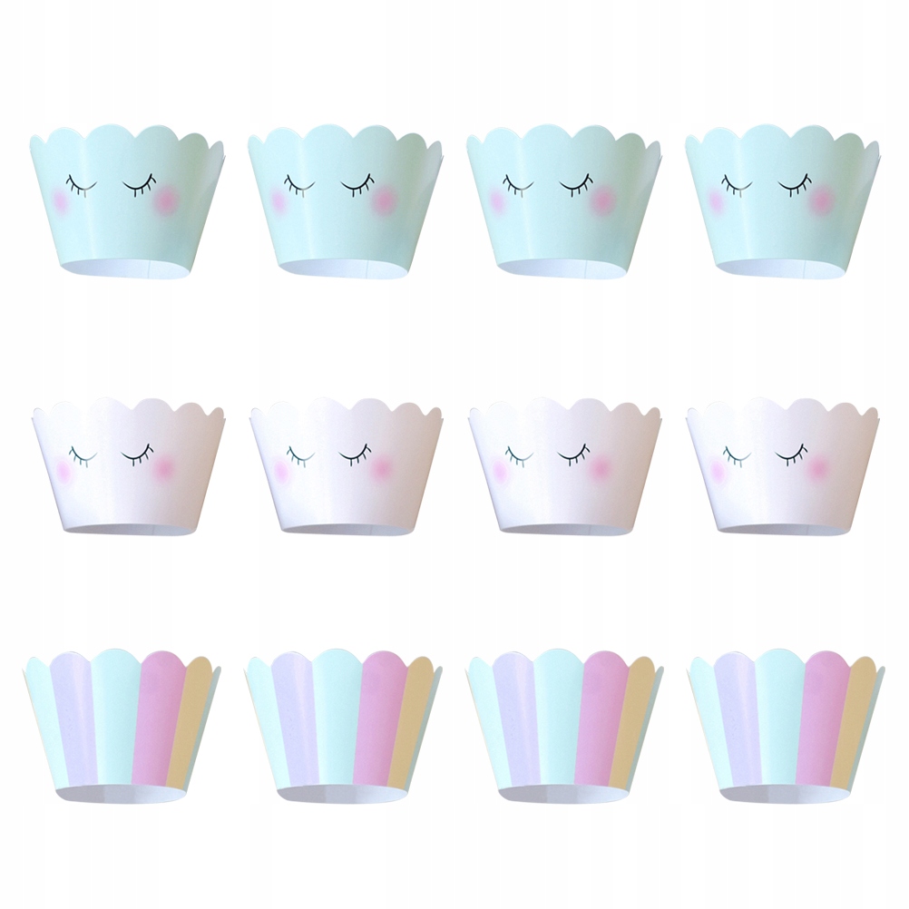 24 Pcs Creative Cartoon Unicorn Pattern Cake Wrapp