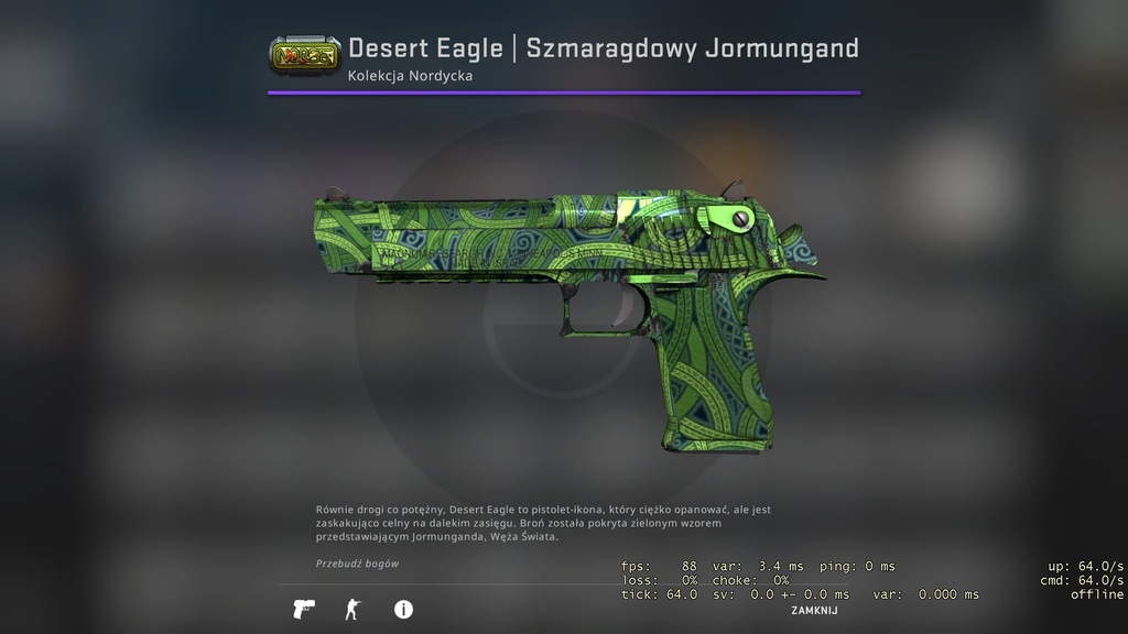 Desert Eagle Emerald Jörmungandr 4/5 MW CS GO SKIN