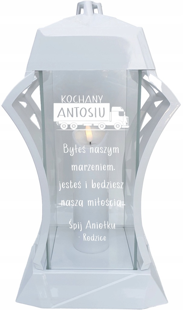 ELEGANCKI ZNICZ Z GRAWEREM dla Kierowcy Tira Auta Samochodu z IMIENIEM