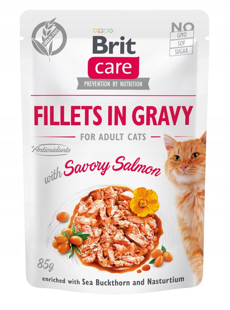 Brit Care Cat Fillets Gravy Savory Salmon 18 x 85g