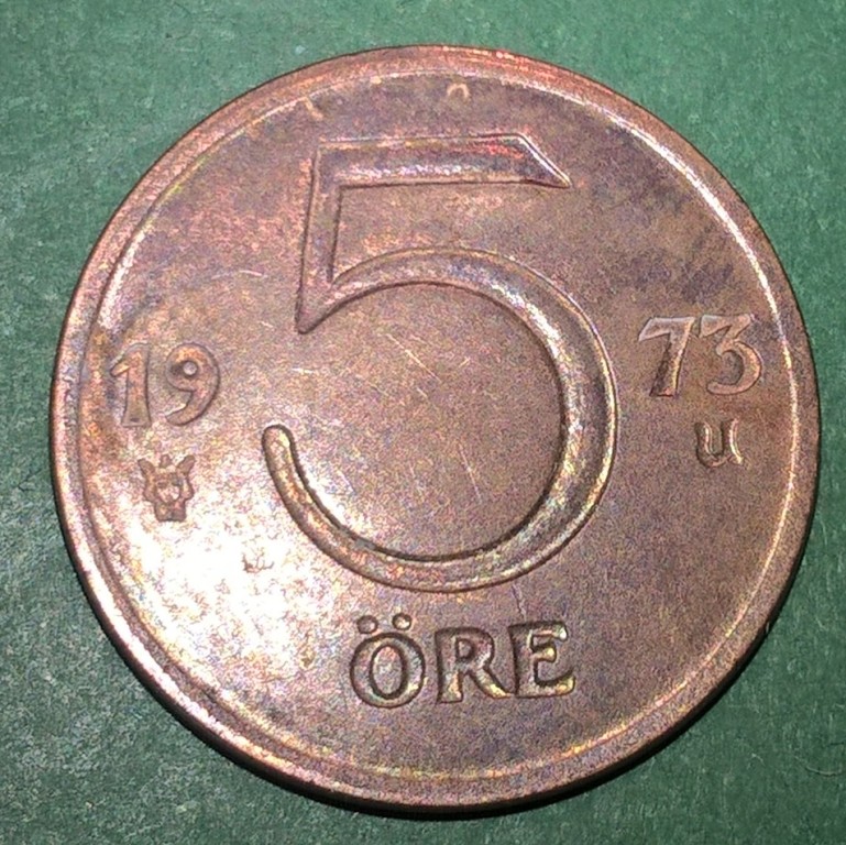 Szwecja - moneta 5 ORE z 1973r.  dla WOŚP