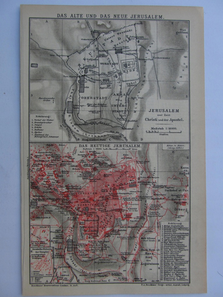 IZRAEL JEROZOLIMA plany miasta 1912 r.