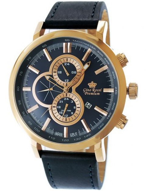 Zegarek Męski Gino Rossi STALOWY PREMIUM S520A-6F3