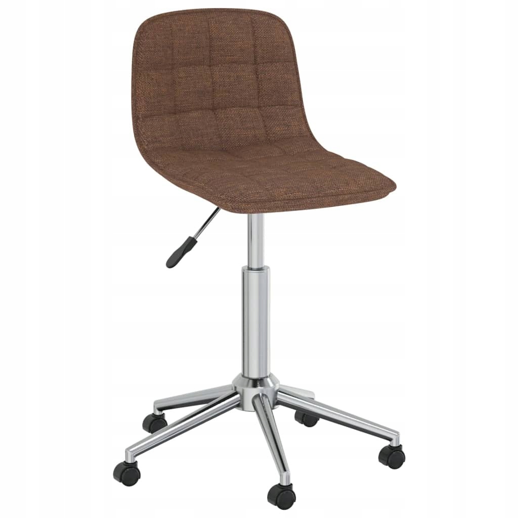 Obrotowe krzesło biurowe, brązowe, obite tkaniną