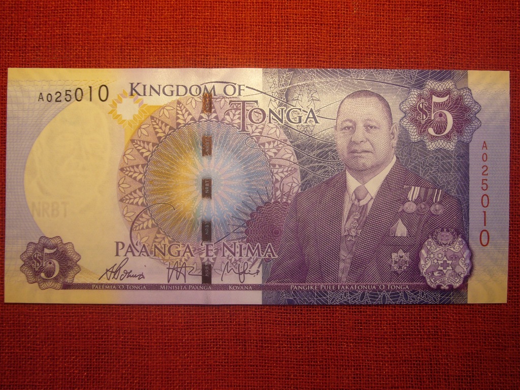 TONGA 5 PA'ANGA, 2015, P-45, UNC