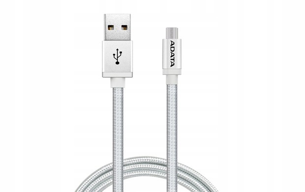 ADATA Kabel USB-microUSB 1m Silver alu-knit