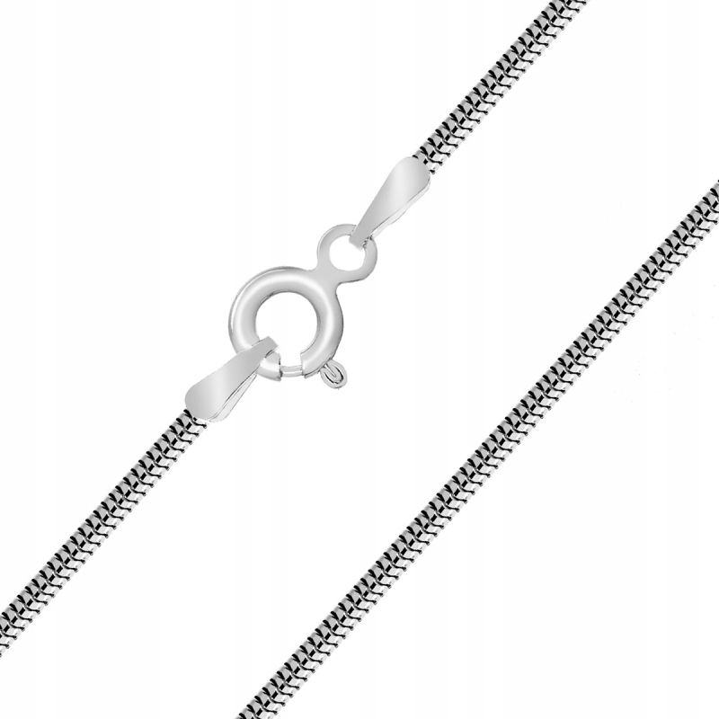 Srebrny łańcuszek splot żmijka 50cm NOBLEER