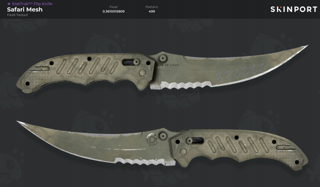Skin do CS2 CSGO ST Nóż Składany Flip Knife Safari Mesh Field-Tested