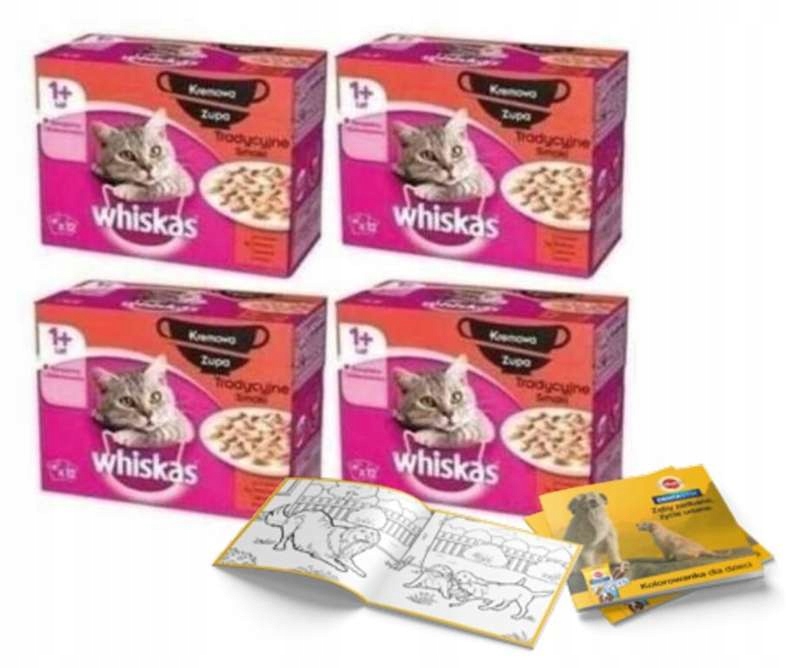 Whiskas zupa tradycyjne smaki 48x85g + GRATIS 10823939556 oficjalne