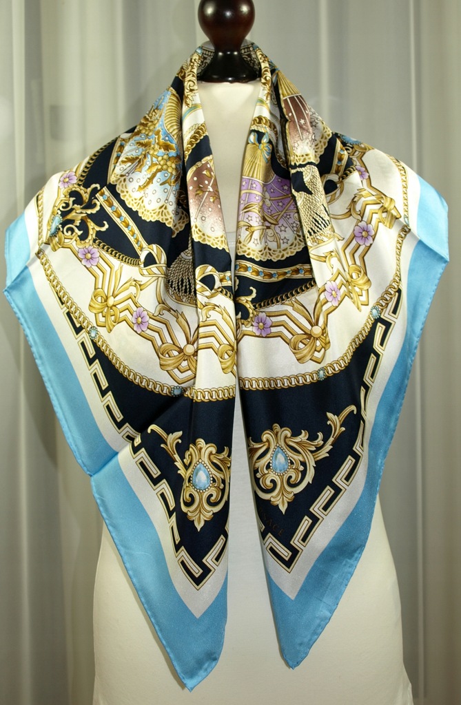 VERSACE przepiękna apaszka jedwabna 90/90