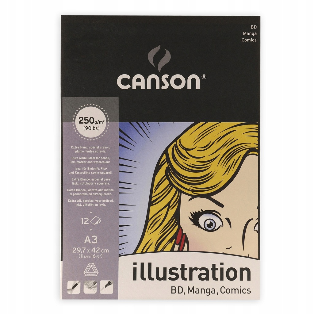 BLOK SZKICOWY CANSON ILLUSTRATION A3 KOMIKS MANGA