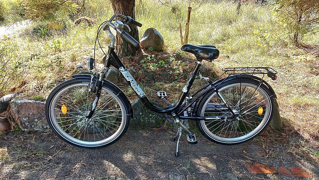 Rower Miejski Damski Vortex Łabędź Niska Rama 2x Amortyzator Led 26