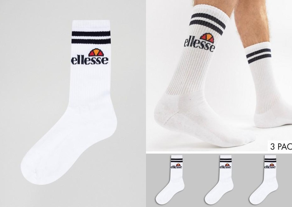 ELLESSE DŁUGIE SKARPETY Z LOGO 3 PACK 39-41