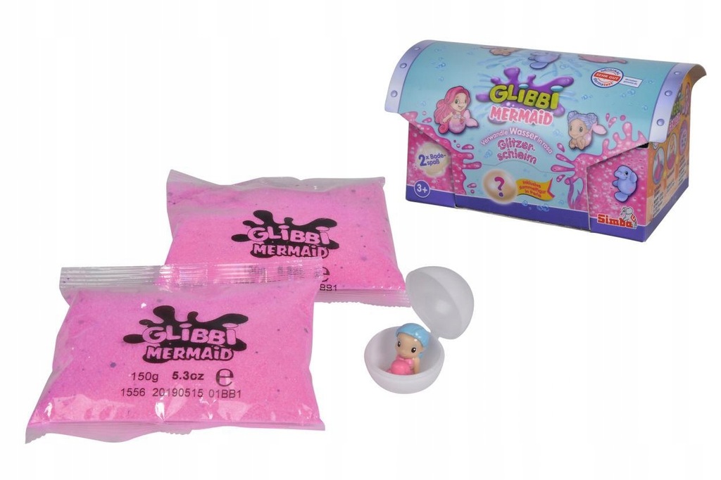 GLIBBI MERMAID SLIME GLITTER Z FIGURKĄ, SIMBA