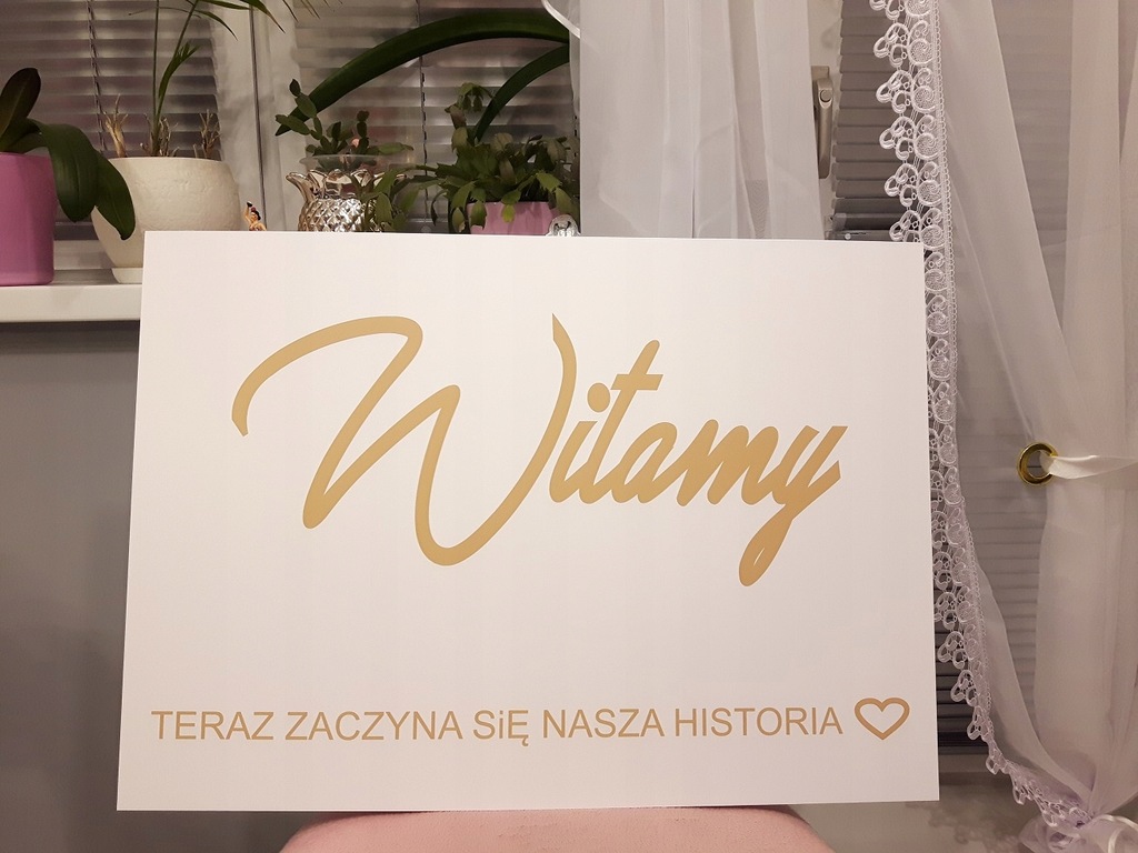 Tablica powitalna na ślub 70x50cm PCV glamour HIT