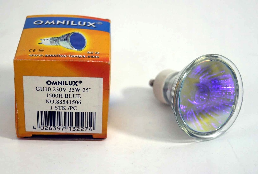 OMNILUX GU-10 230V/35W 1500h BLUE flamelight