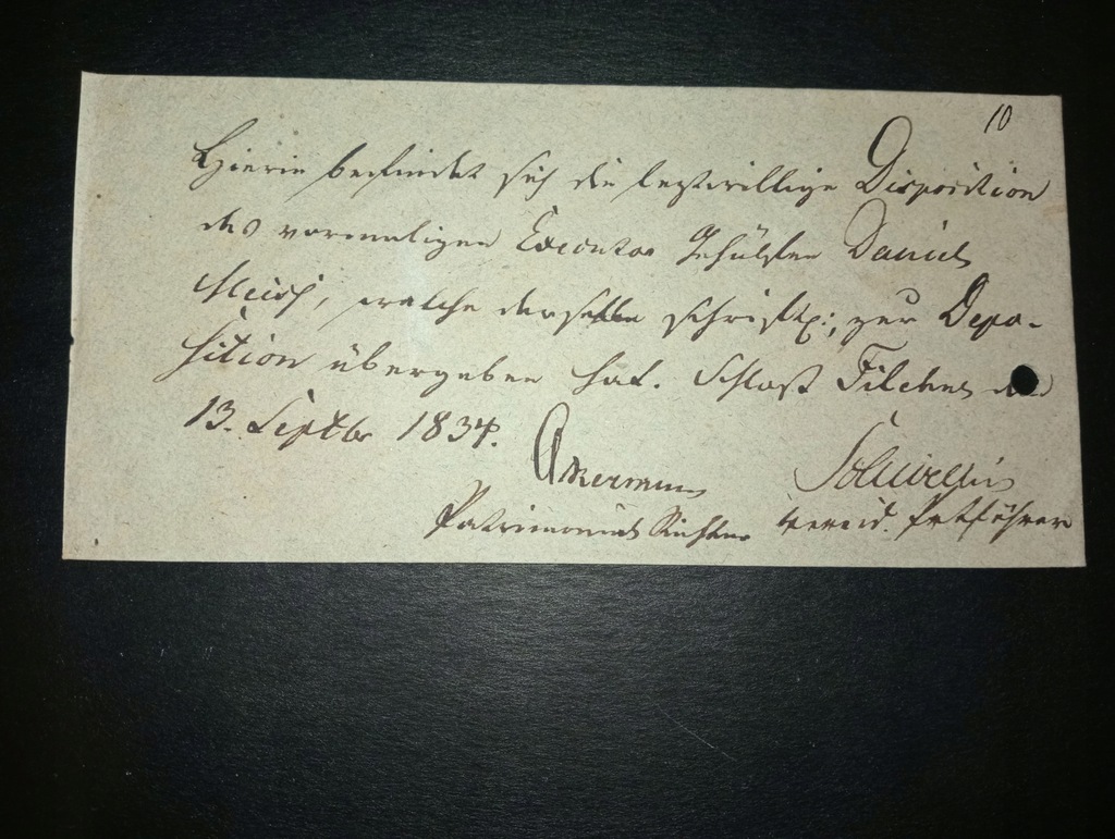 STARY LIST PRZEDFILATELISTYKA 1837 LAKOWE PIECZĘCIE DZIURKA (CZYŻBY CHOLERA