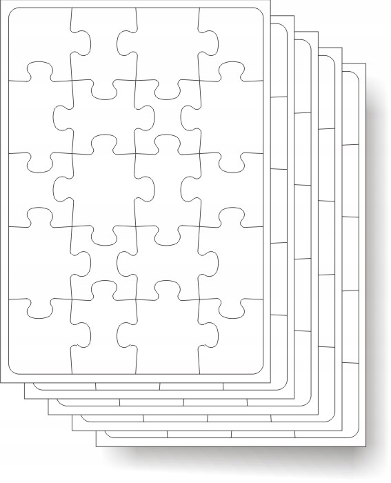 puzzle puste, do rysowania 20 elementów kpl 5szt