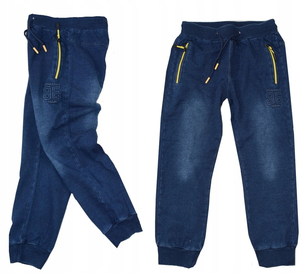 Spodnie chłopięce jeansowe dresowe joggery 158-164