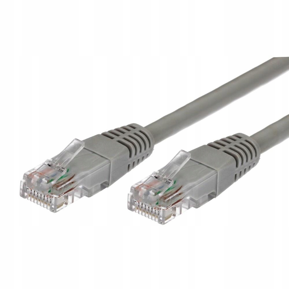 Kabel Patchcord miedziany kat.5e RJ45 UTP 0,5m szary