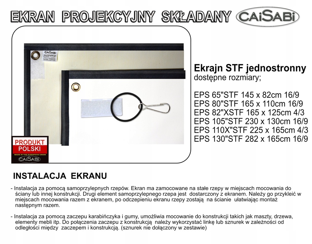Купить СКЛАДНОЙ ПРОЕКЦИОННЫЙ ЭКРАН STF 65 ДЮЙМОВ, ПОЛЬСКИЙ: отзывы, фото, характеристики в интерне-магазине Aredi.ru