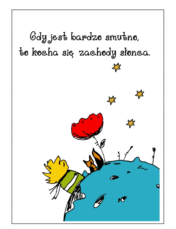 30X40 PLAKAT Mały Książę CYTATY RÓŻA WZORY