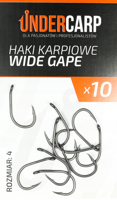 UNDERCARP Teflonowe haki karpiowe WIDE GAPE r.2