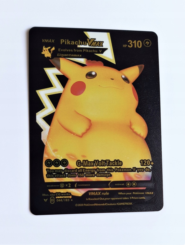 Karta Pokemon Pikachu Vmax Black Metal 12805733288 oficjalne