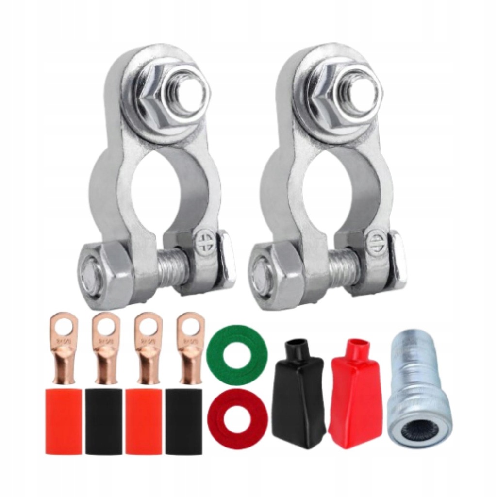 Generic Battery Terminal Connectors Kit Zinc Alloy for 2x0.38 in with Brush