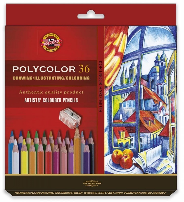 KREDKI POLYCOLOR 36 KOLORY KOH-I-NOOR 3835 karton