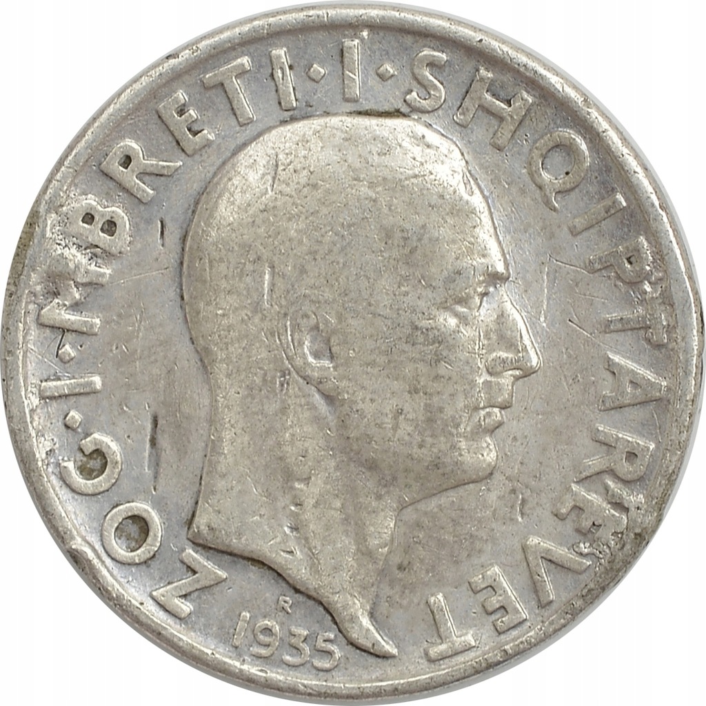 18.ALBANIA, ZOG I, 1 FRANG AR 1935