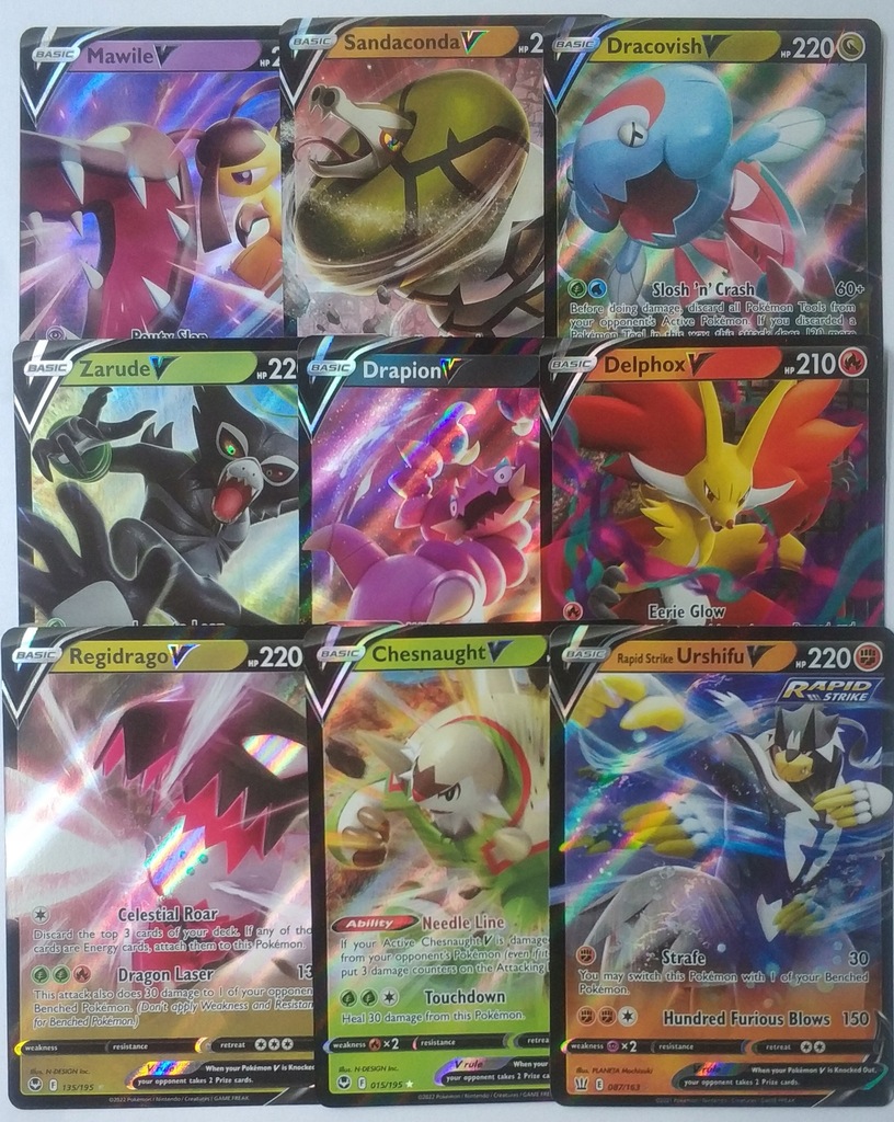 Karty Pokemon V Oryginalne 9 sztuk Ultra Rare