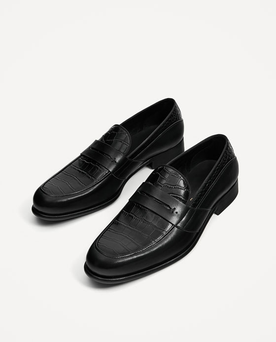 Mokasyny ZARA EMBOSSED LOAFERS 41 Buty SKÓRA SOPOT