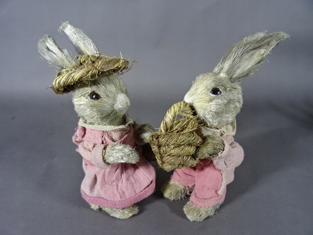 Para królikow Wielkanoc ozdoba święta Zając
