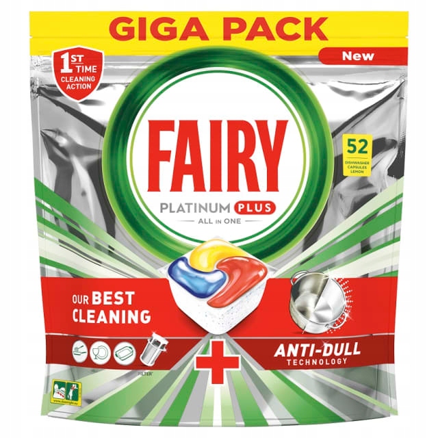 Fairy Platinum Plus Anti-Dual Lemon 52 szt.