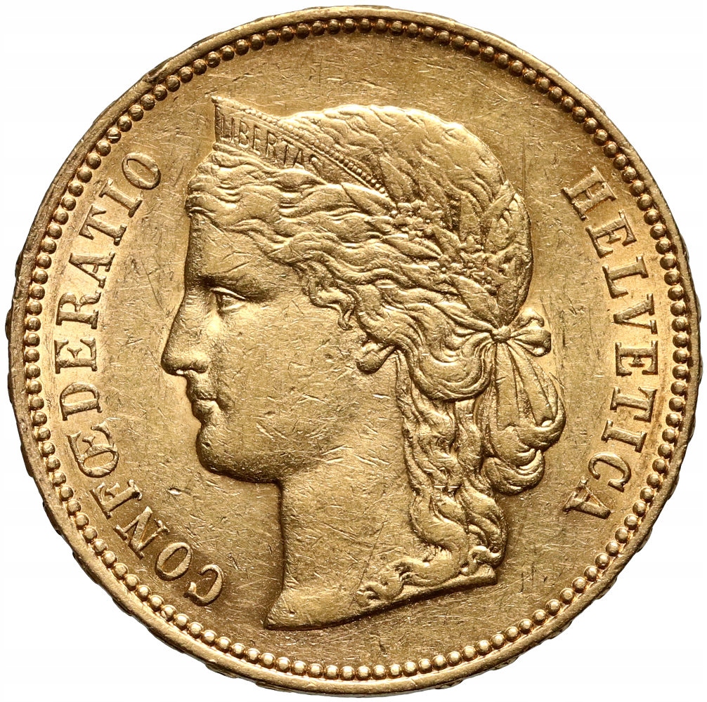 31. Szwajcaria, 20 franków 1896 B