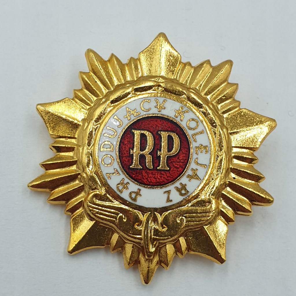 Złota odznaka Przodujący Kolejarz RP