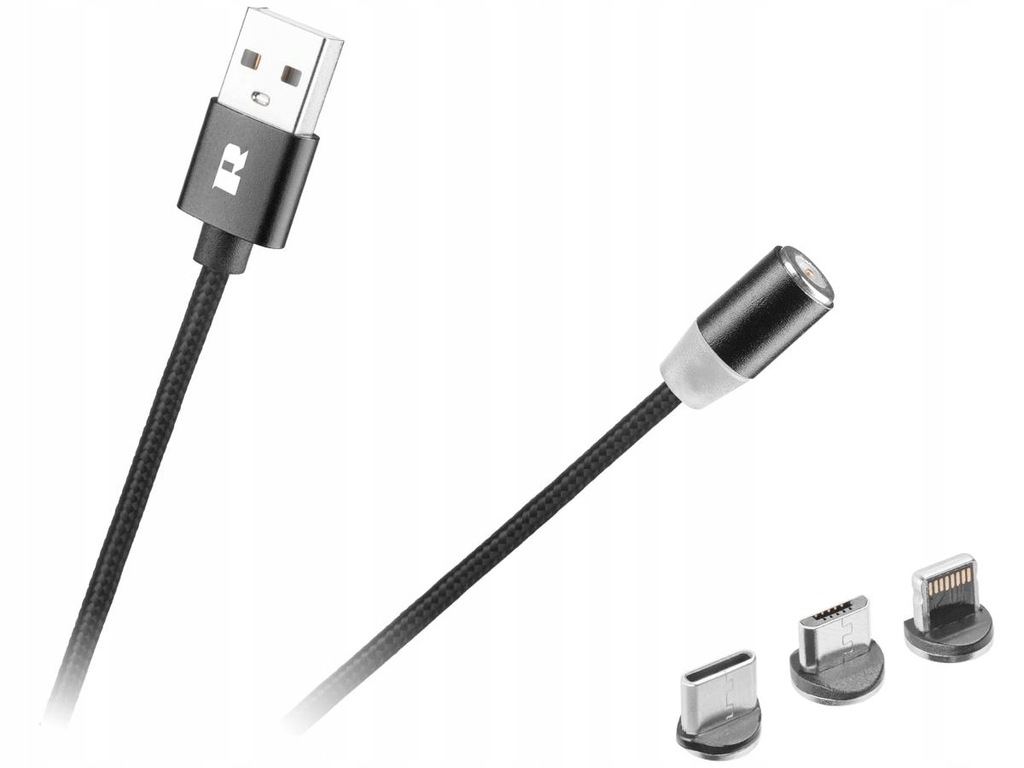 Kabel magnetyczny 1m microUSB/USB typu C/Lightning