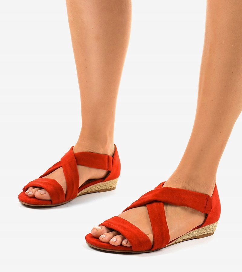 Купить Красные замшевые босоножки, женская обувь 9R72 38: отзывы, фото, характеристики в интерне-магазине Aredi.ru