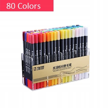 STA 12/24/36/48/80Colors Double Head Artist Soluble Colored Sketch Marker