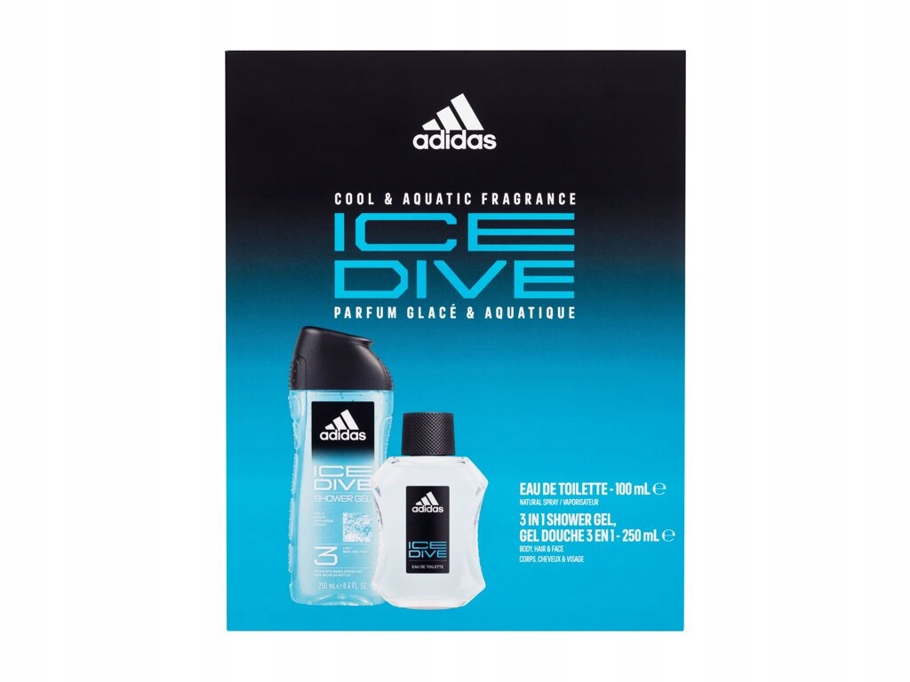 Adidas Ice Dive zestaw Edt 100ml + 250ml el pod P2