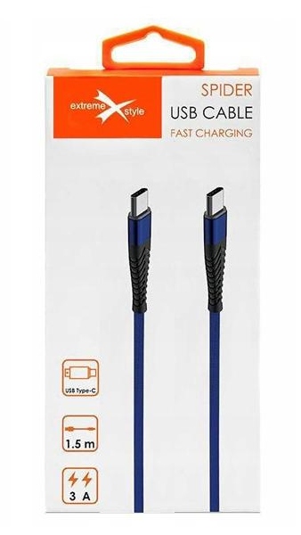 Kabel Spider typ-c typ-c 1,5m niebieski