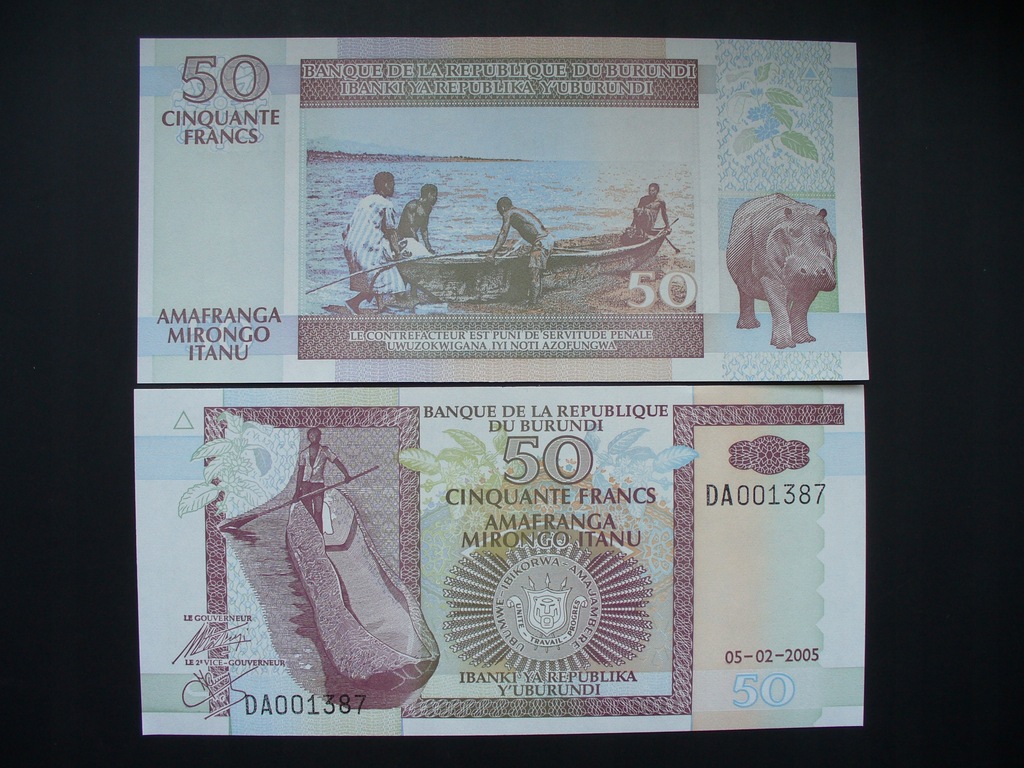 Burundi 50 FRANCS 2005 UNC .____ 9376.B