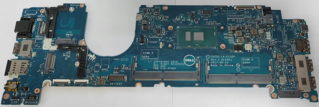 Płyta główna Dell 7480 Intel i5-6300u Win10 LTE CAZ20 LA-E132P REV:1.0 DDR4