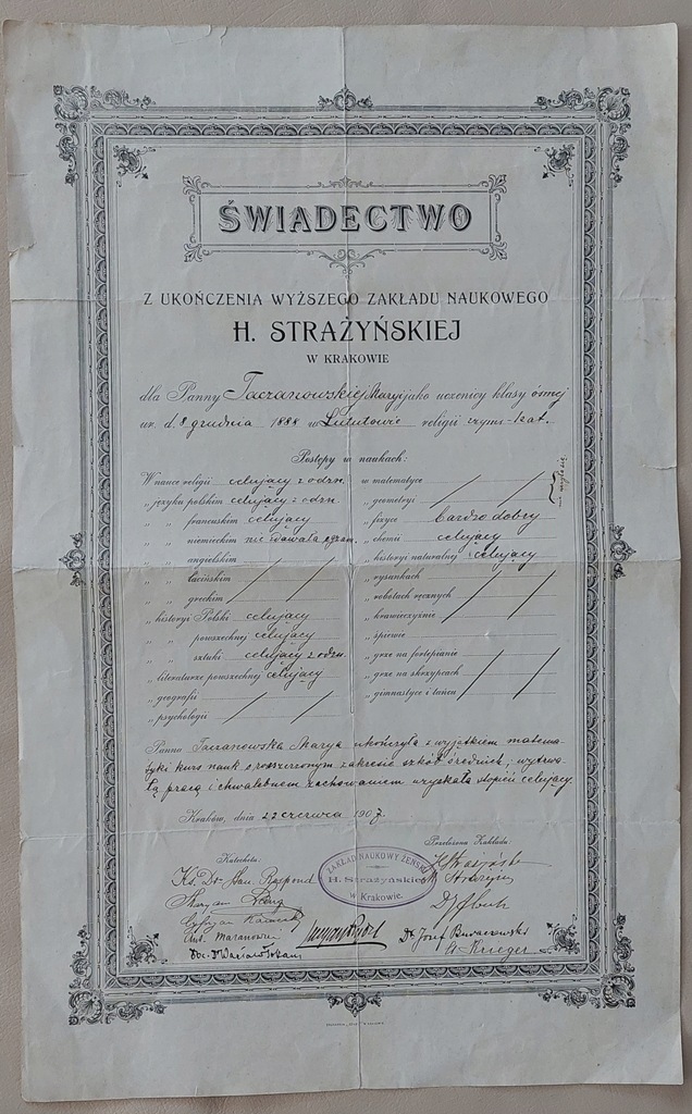 Poeta Lucjan Rydel - autograf - Wyspiański -1907